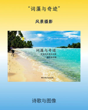 Landscape photography book cover with tropical beach, turquoise sea, palm trees, and blue sky.