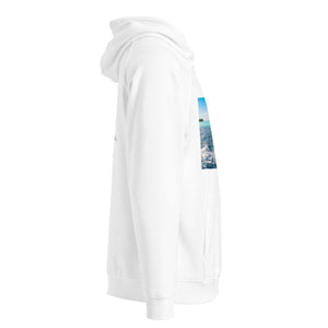 Sweat à capuche écologique unisexe - Vagues d’Évasion - ESPOIR PHOTOS