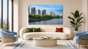Paris au fil de la Seine - Tableau décoratif en Alu Dibond